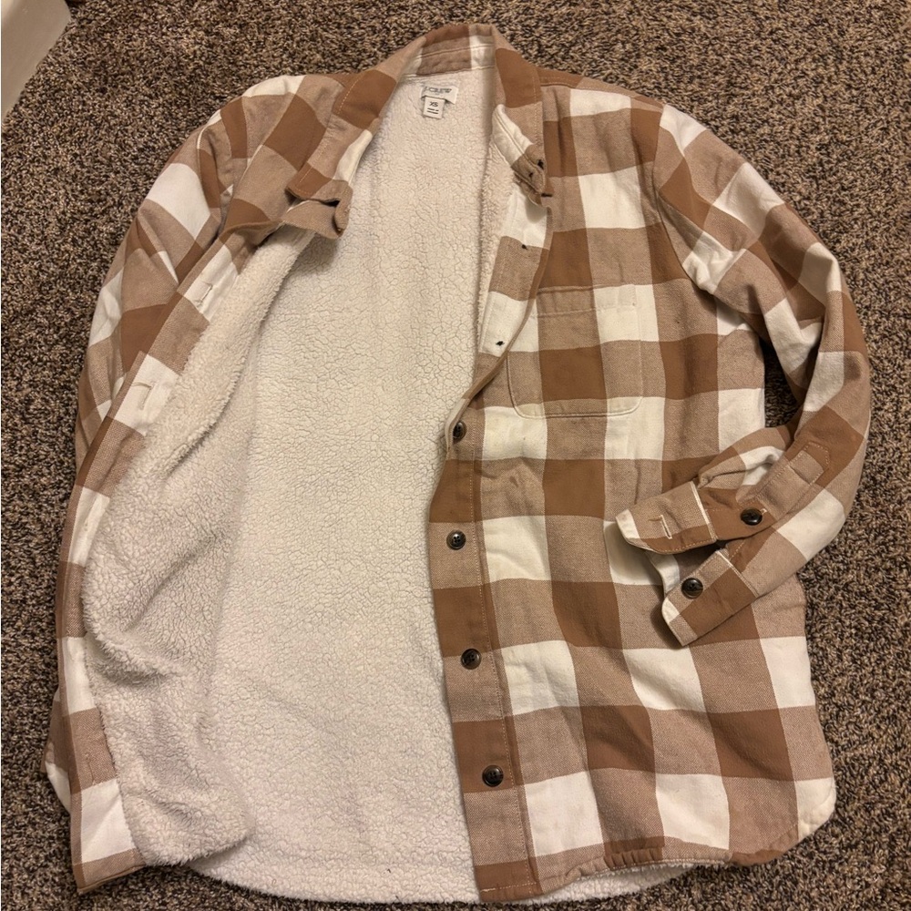 J Crew Sherpa lined flannel sz xs